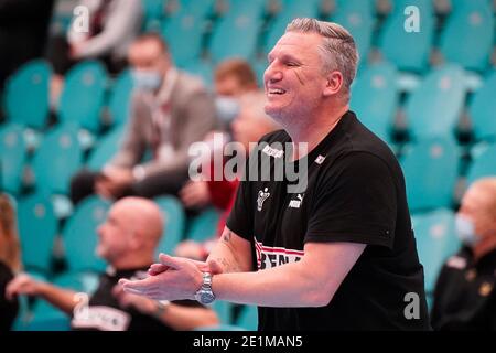 Kolding, Denmark. 07th Jan, 2021. Head coach Nikolaj Jacobsen of Denmark seen in the test match between Denmark and Norway at Sydbank Arena in Kolding. (Photo Credit: Gonzales Photo/Alamy Live News Stock Photo