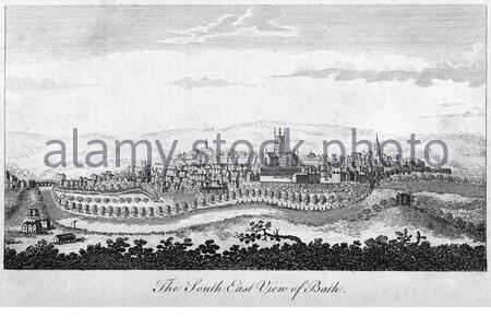 South East view of Bath, England, vintage illustration from 1804 Stock Photo