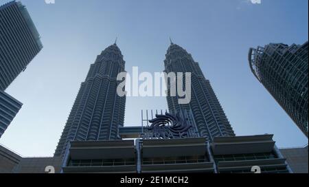 Kuala Lumpur, Malaysia - May 21 2012: The Petronas Towers in central Kuala Lumpur Stock Photo