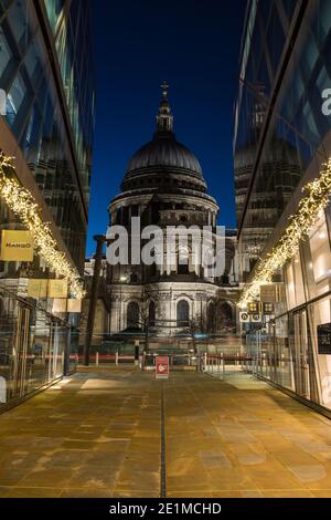 St Paul's cathedral at night, London, England