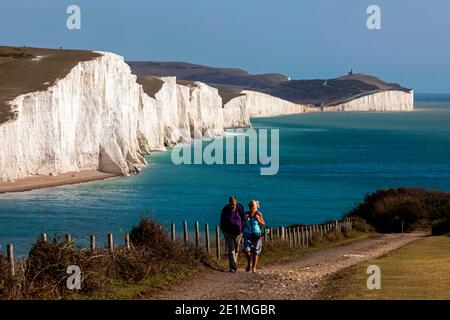 England, East Sussex, Eastbourne, The Seven Sisters Cliffs Stock Photo