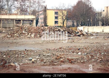 Demolition rubble pile Stock Photo
