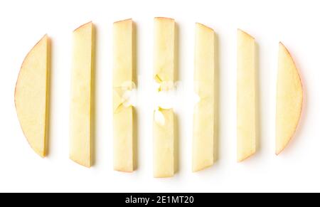 Sliced apple isolated on white background, top view Stock Photo