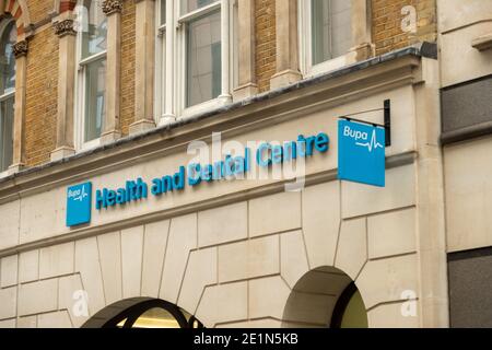 London- January, 2020: Bupa Dental Care branch-  an international insurance and healthcare group Stock Photo