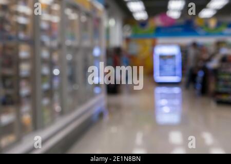 Blur image of shelf with consumer product Stock Photo