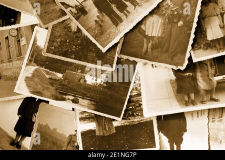Bristol, UK - January 5, 2021: Genealogy and Family History. Old Photographs from around 1920-1950. Stock Photo