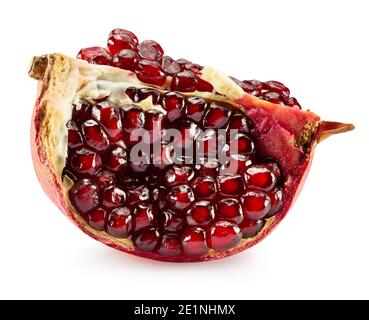 pomegranate slice isolated on a white background. Stock Photo