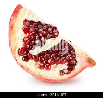 pomegranate slice isolated on a white background. Stock Photo