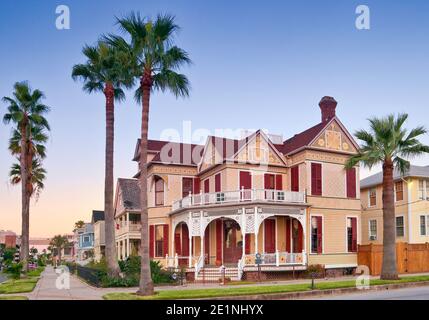 Frederick Beissner House, built 1898, Eastlake Style of Victorian architecture, on Ball Avenue in East End Historic District, Galveston, Texas, USA Stock Photo