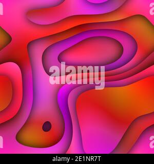 Seamless floating curved cut out paper vivid color Stock Photo