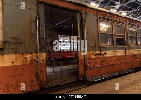 Rusty old train in the Colombo Railway Station. Sri Lanka Stock Photo