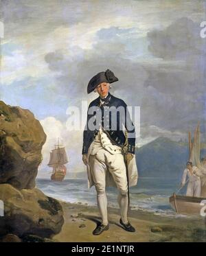 ARTHUR PHILLIP (1738-1814) English Royal Navy officer and first Governor of New South Wales in a 1786 painting by  Francis Wheatley. Stock Photo