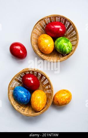 eggs colored in joyful colors originaly tradition for easter