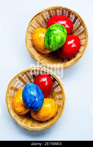 eggs colored in joyful colors originaly tradition for easter