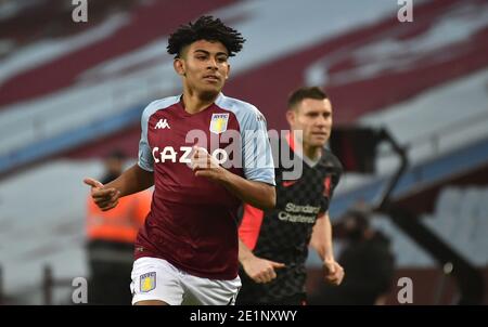 Aston Villa's Kaine Kesler-Hayden during the Emirates FA Cup third round match at Villa Park, Birmingham. Stock Photo