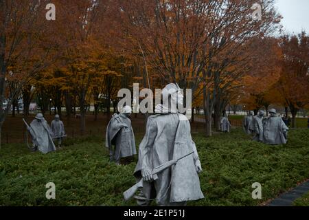 Korean War Veterans Memorial in Washington DC Stock Photo