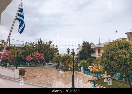 Inside and outside of orthodox church Stock Photo