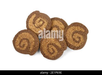 Chocolate cookies isolated on white background. Biscuits isolated on white. Stock Photo