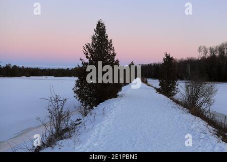 Morris Island Conservation Area near Fitzroy Harbour, Ontario, Canada in winter, January 07, 2021 Stock Photo