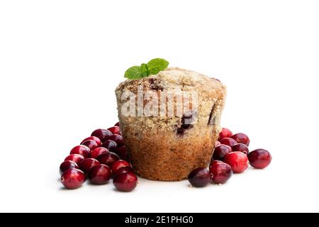 Cranberry  muffins isolated on white background Stock Photo