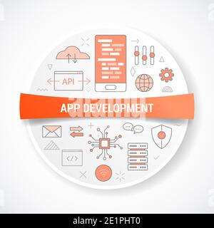 Mobile Development Icon. Thin Circle Stencil Design. Vector ...