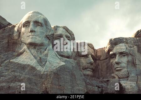 Mount Rushmore National Memorial, Black Hills region of South Dakota, USA. Famous american symbol Stock Photo
