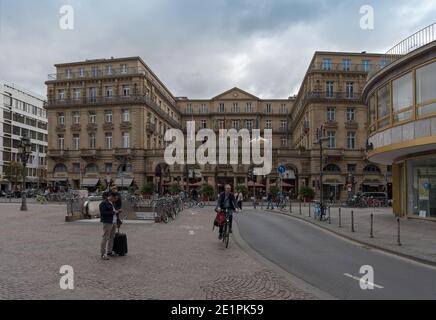 traditional hotel building in the center of Frankfurt am Main, Germany Stock Photo