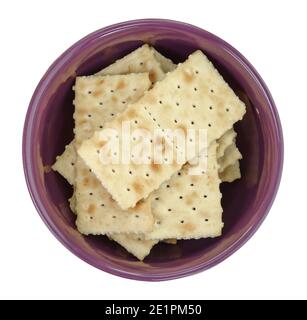 Soda Crackers isolated on white background. Stock Photo