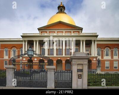 gold dome on the state house boston massachusetts Stock Photo