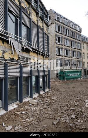 Demolition work on the former Zurich Versicherung office building in Cologne. Stock Photo