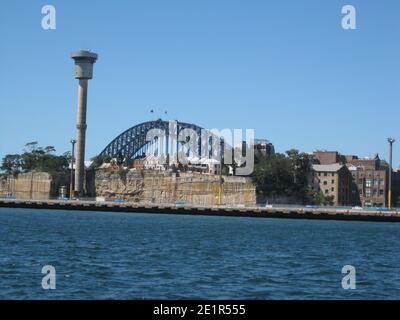 SYDNEY, AUSTRALIA - NOVEMBER 15: Side view of Sydney skyline from the water on November 18, 2005 in Sydney, Australia. Stock Photo