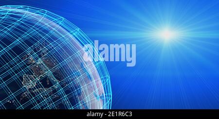 Worldwide fast internet network concept. Industry 4.0, Global communications and networking. . Stock Photo