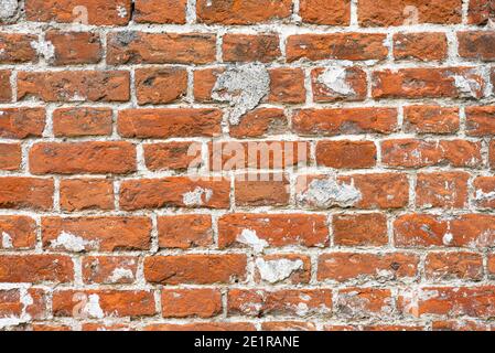 Old red bricks rustic wall details background Stock Photo