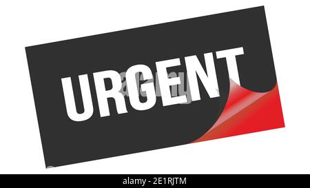 URGENT text written on black red sticker stamp. Stock Photo