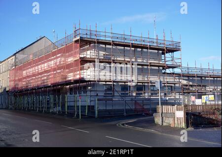 House development construction site in progress aerial view  Stock Photo