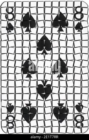 Playing cards in a spade suit, isolated on a white clipped background - high quality. Stock Photo
