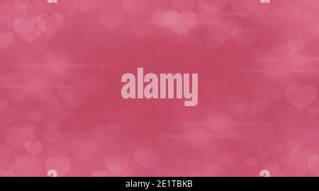 Valentines day abstract digital art background with bokeh heart shape imitation on a dusty pink. Stock Photo