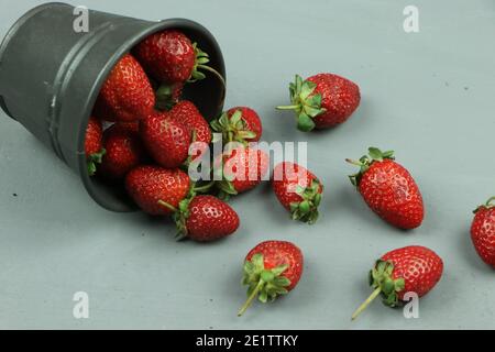 Healthy strawberry. Copy space. High resolution product. Stock Photo
