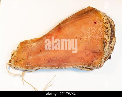 italian guanciale pork cheek on a wooden board. main ingredient for  carbonara and matriciana Stock Photo - Alamy