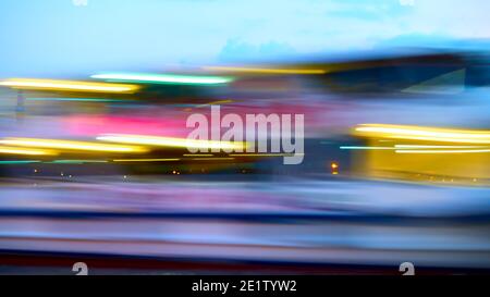 Blurred city lights - abstract background Stock Photo