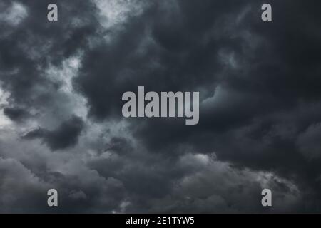 Black havy stormy clouds, may be used as background Stock Photo