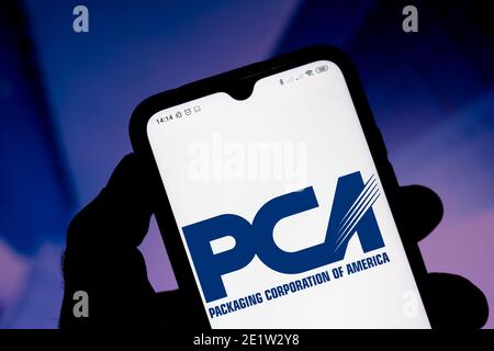 In this photo illustration Packaging Corporation of America logo seen ...