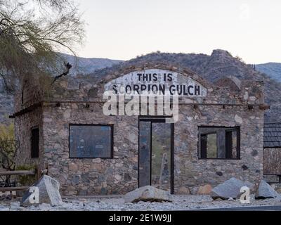 Afternoon view of the ruins of Scorpion Gulch at Phoenix, Arizona Stock Photo