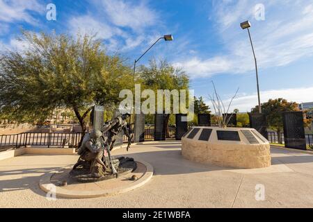 Phoneix, JAN 3, 2021 - Sunny view of the Vietnam Veterans Memorial in Wesley Bolin Memorial Plaza Stock Photo