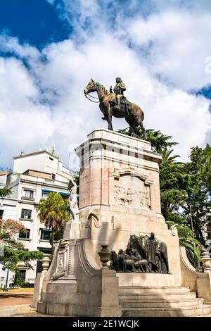 Statue of Bruno Mauricio de Zabala in Montevideo, Uruguay Stock Photo