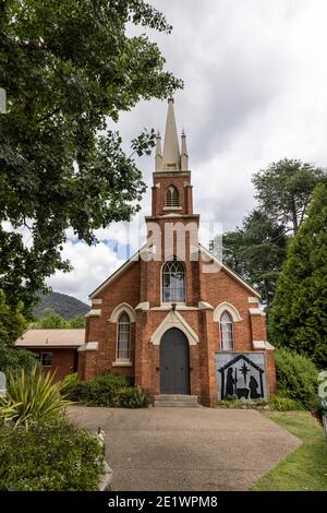 Uniting Church in Australia, located in Bright, Victoria, Australia Stock Photo