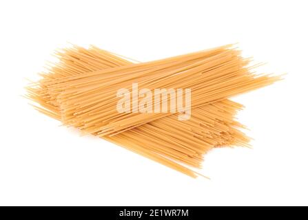 Raw spaghetti isolated on a white background Stock Photo