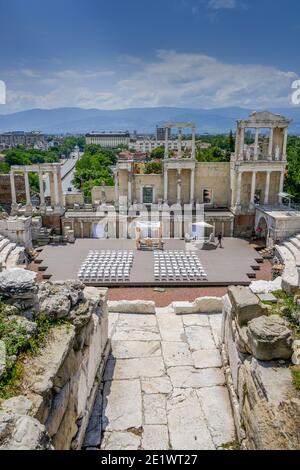 Roemisches Amphitheater, Altstadt, Plovdiv, Bulgarien Stock Photo