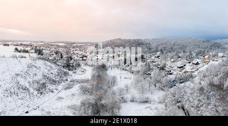 Blick über Güntersberge im Harz Winter Stock Photo