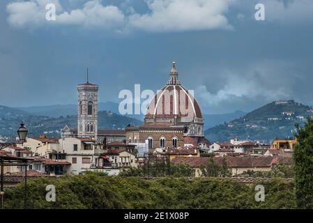 Florence view taken from a distance surrounded by beautiful countryside Stock Photo